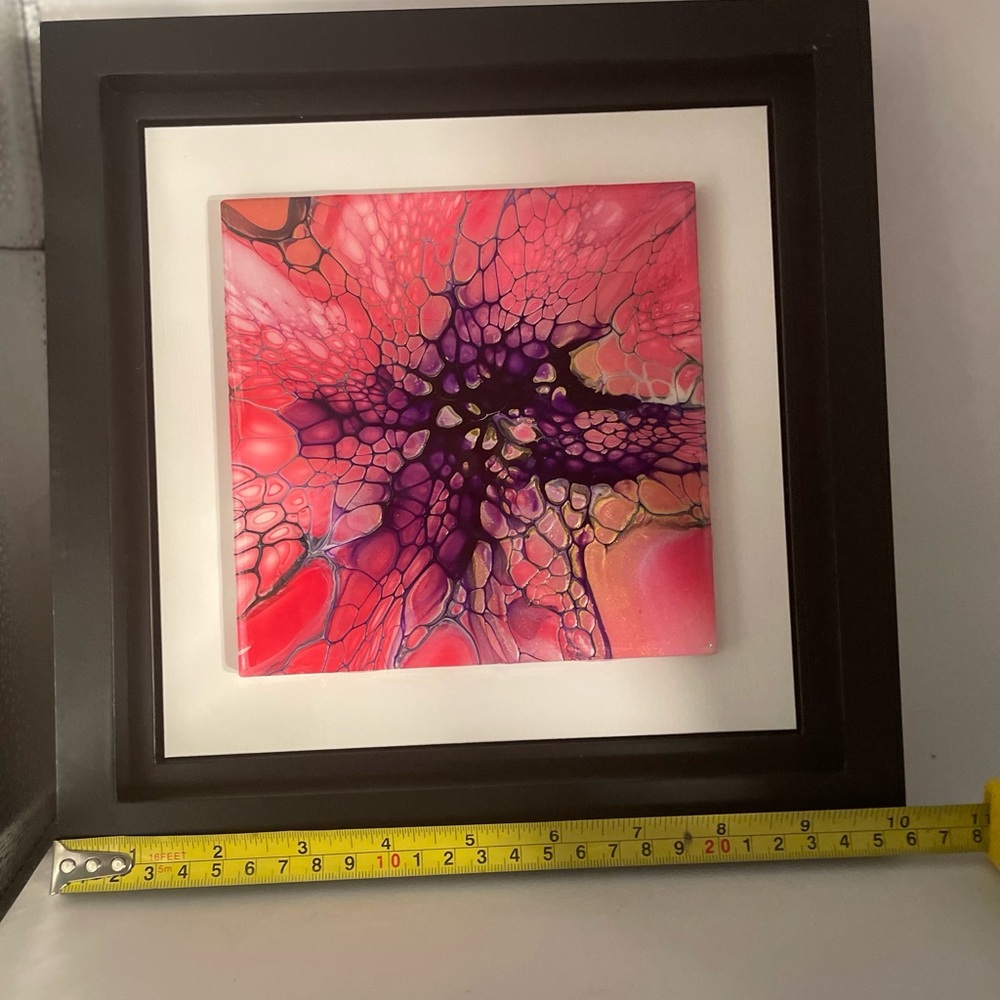 Wall Abstract Art Chizuko Art Fluid Tile Art Framed Matted Signed - Picture 12 of 14